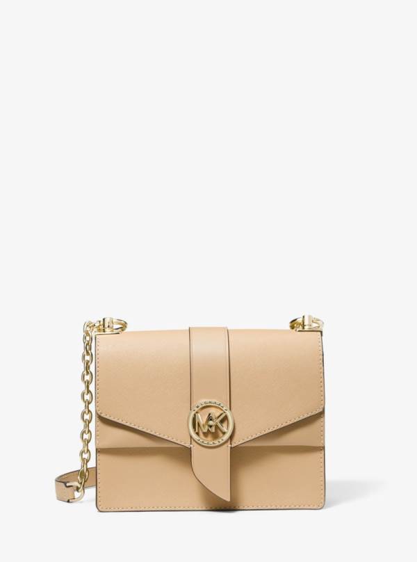 Damske Spojková Taška Michael Kors Greenwich Small Saffiano Leather Hnede - Kabelky Michael Kors Vypredaj | SLAOG-9657